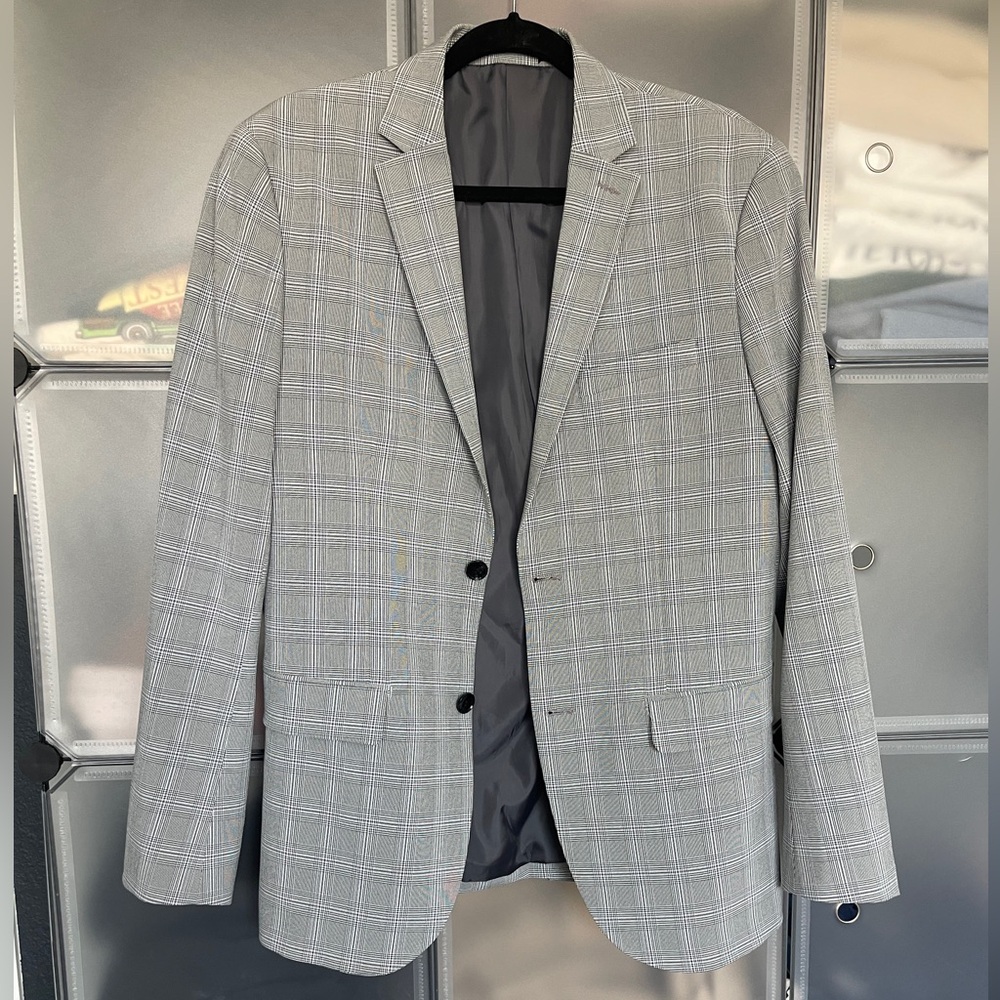 H&M Light Gray Checkered Men's Blazer